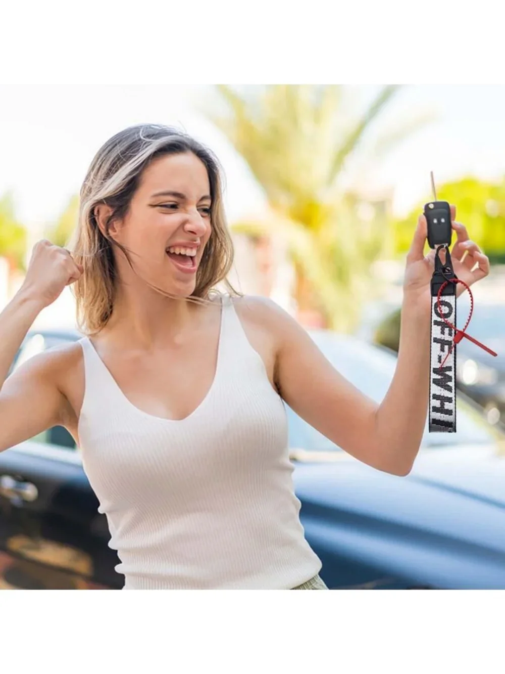 Cute Webbing Keychain Wrist Strap for Car Keys & Wallets - Stylish Lanyard